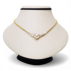 14kt yellow gold ladies diamond heart necklace with 17' chain DN-459