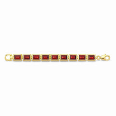 14kt yellow gold ladies 7" garnet bracelet SPB-119