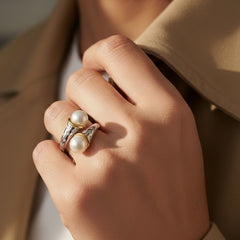 14kt white and yellow gold diamond ring SPR-774