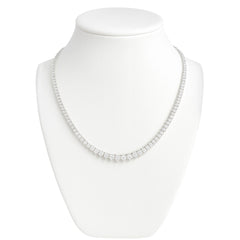 14kt white gold ladies diamond tennis necklace - lab grown diamonds DN-470