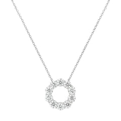 14kt white gold ladies diamond pendant with 18" chain - 10 diamonds, Y7IRP11F-150