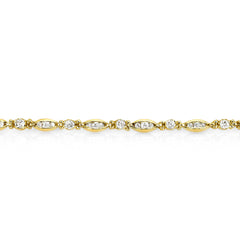 14kt yellow gold ladies 7" diamond bracelet DER-570