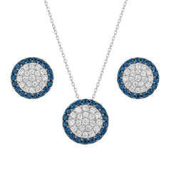 14kt ladies earrings and matching necklace Y6PR501BD-D15/B35-W, Y6ER501BD-D35/B70-W
