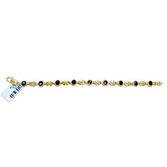 14kt yellow gold ladies black onyx 7" bracelet SPB-21