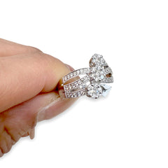 14kt white gold ladies fancy diamond ring RF-308B3-065