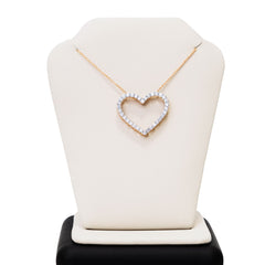 10kt rose gold ladies diamond heart neklace DP-1005