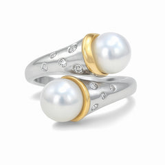 14kt white and yellow gold diamond ring SPR-774