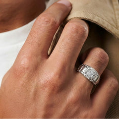 14kt white gold men's diamond ring - rolex design MNR-1210