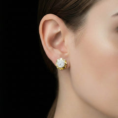 14kt yellow gold ladies diamond stud earrings DSE-1356