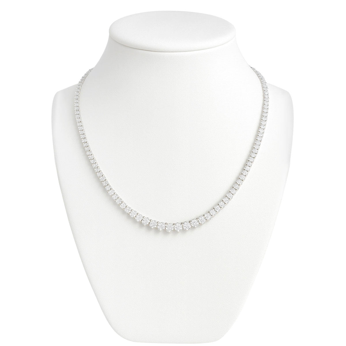 14kt white gold ladies diamond tennis necklace - lab grown diamonds DN-470