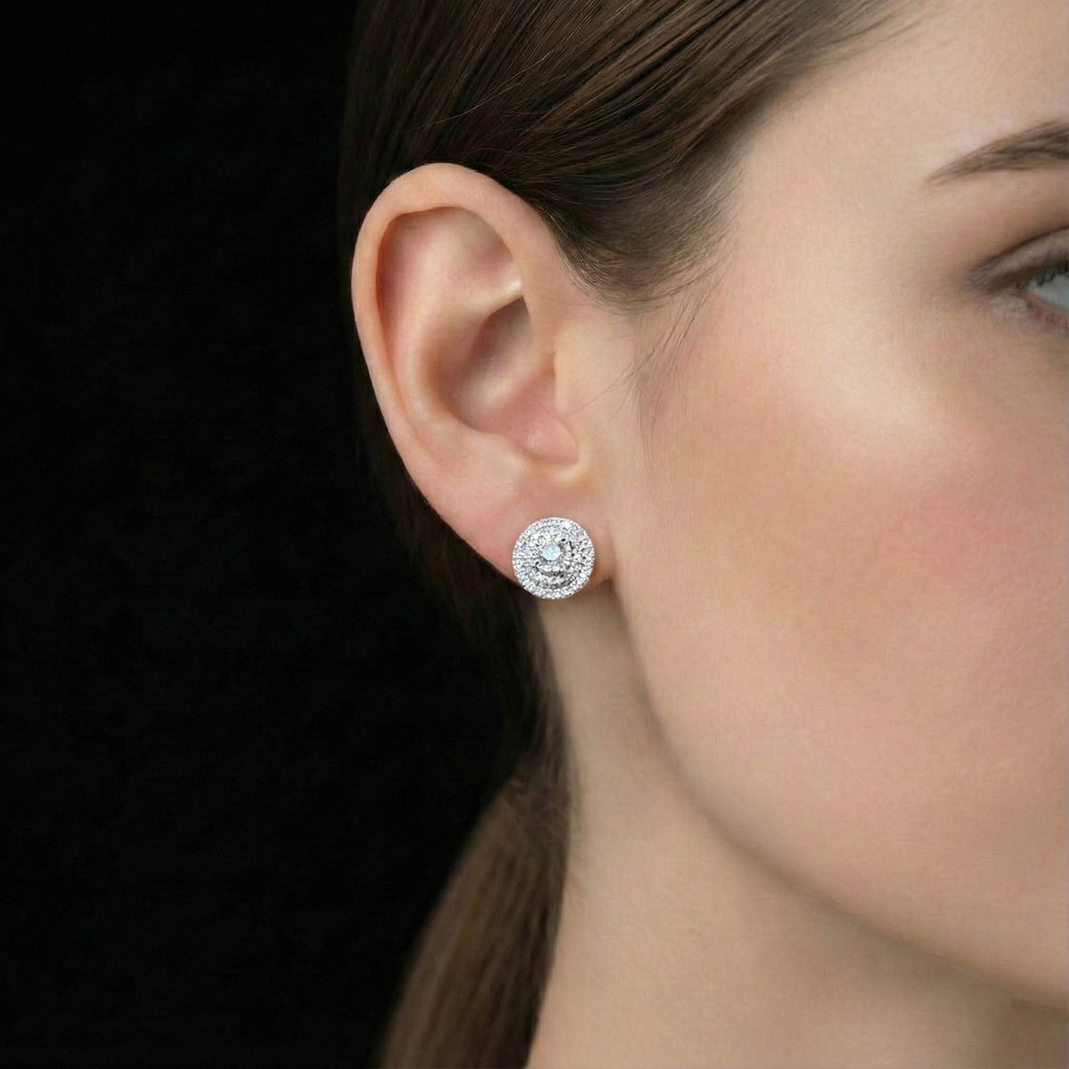 10kt white gold ladies diamond stud earrings DSE-1315