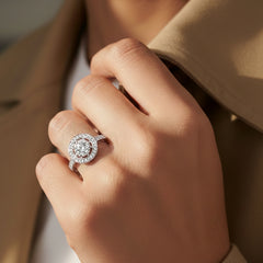 14kt white gold ladies diamond engagement ring - diamond DER-1444