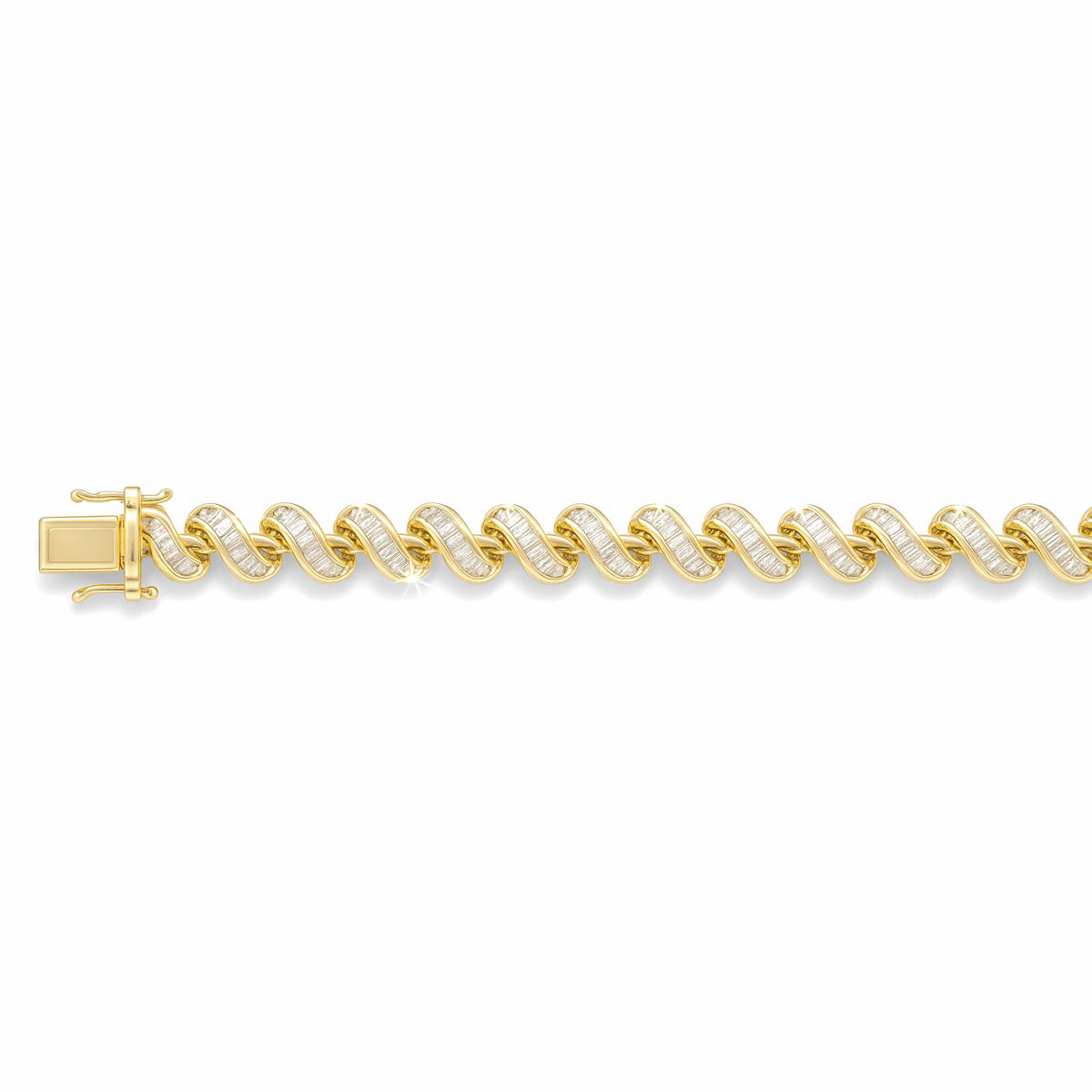 14kt yellow gold ladies 7" diamond bracelet DBR-770