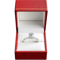 14kt white gold ladies engagement ring - round diamond DER-1438