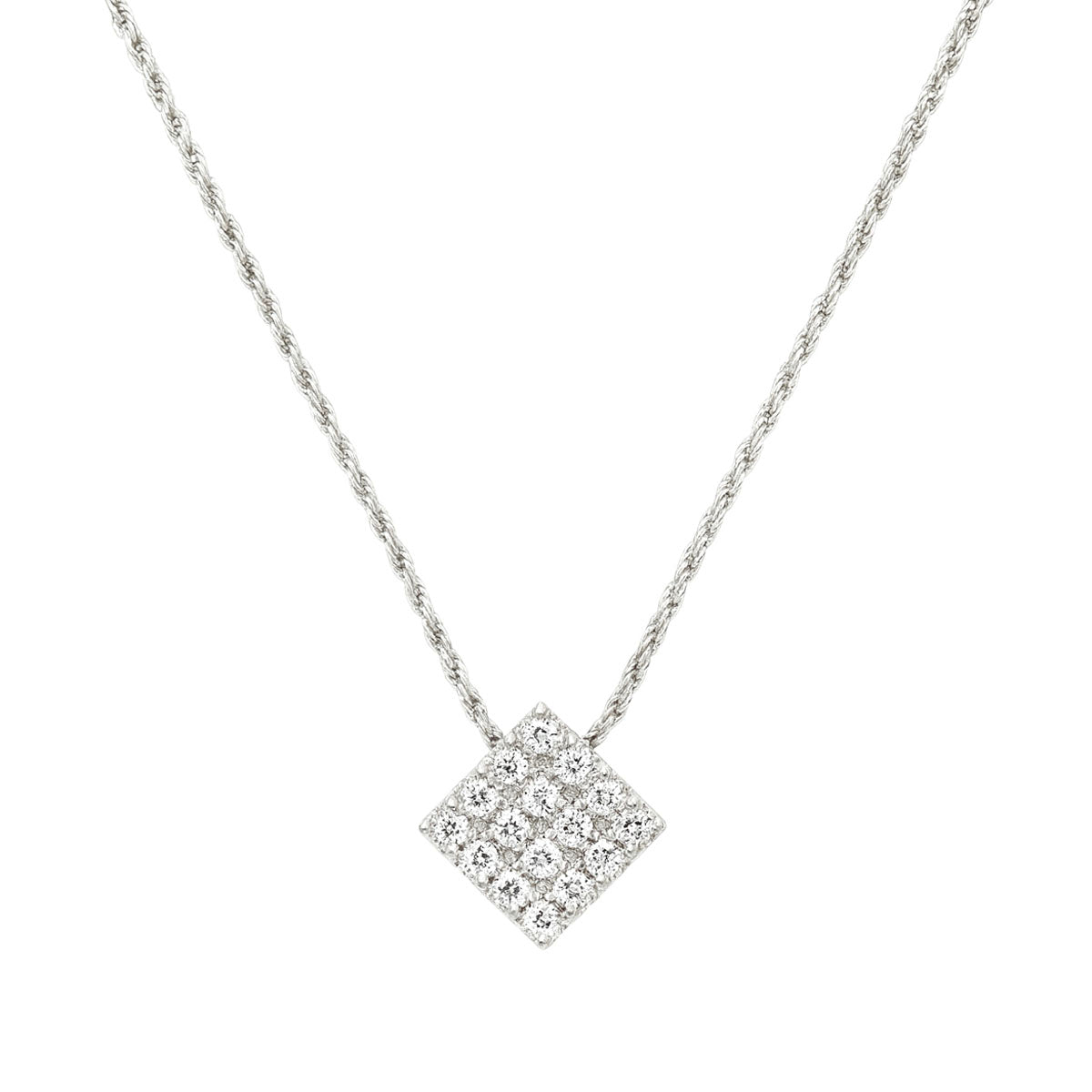 18kt gold ladies diamond pendant with 16" chain DP-1075