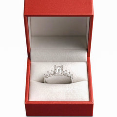 LSD-64 14kt white gold ladies diamond ring- emerald cut diamond DER-1209,