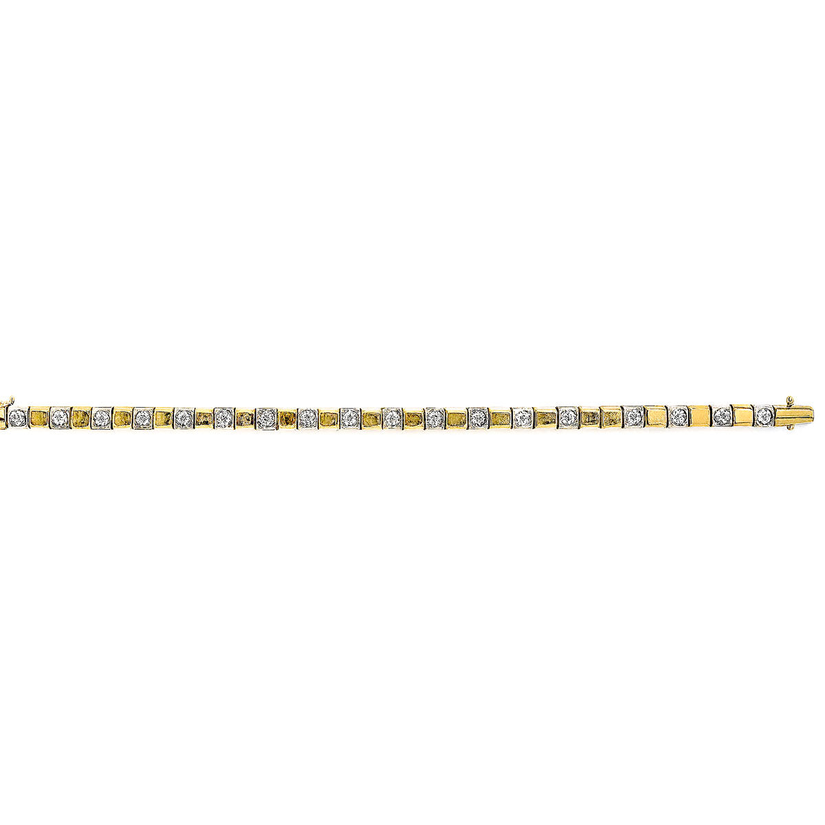 18kt white and yellow gold 7" ladies diamond bracelet DER-112