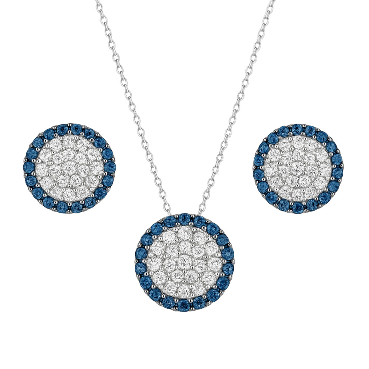14kt ladies earrings and matching necklace Y6PR501BD-D15/B35-W, Y6ER501BD-D35/B70-W