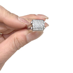 14kt white gold ladies diamond reversible ring - worn two ways CIR036D