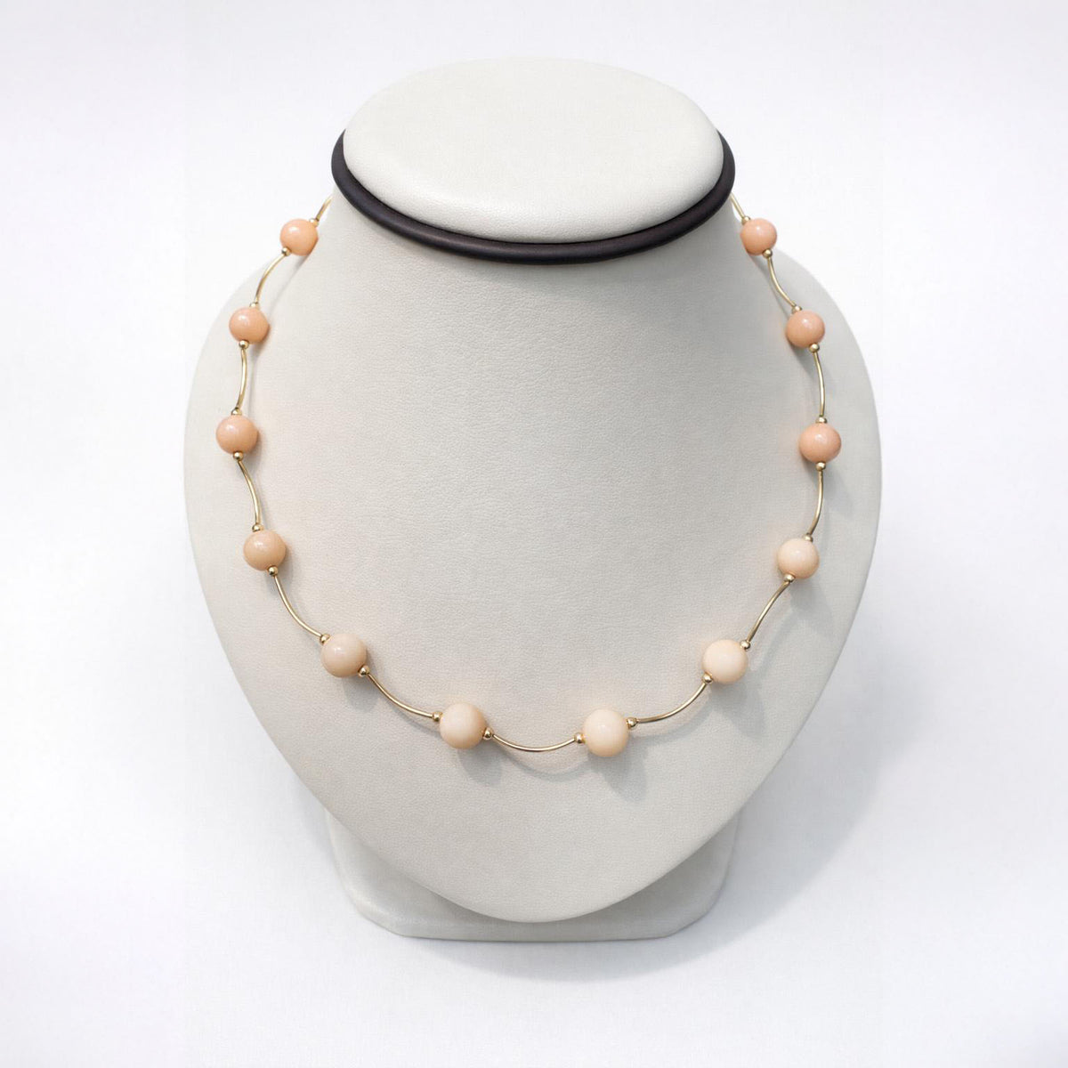 14kt yellow gold ladies coral pearl necklace GC-1544