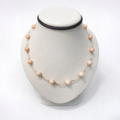 14kt yellow gold ladies coral pearl necklace GC-1544