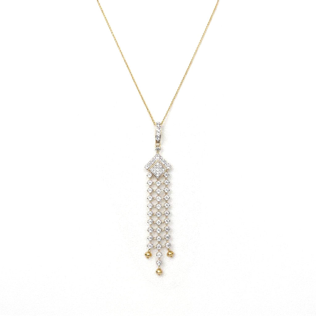 14kt gold ladies diamond pendant with 20" cable chain DP-1072